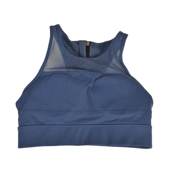 ZYIA Sports Bra Active AllStar Blue Halter Mesh Blue Zipper Back Size Small - Picture 4 of 9